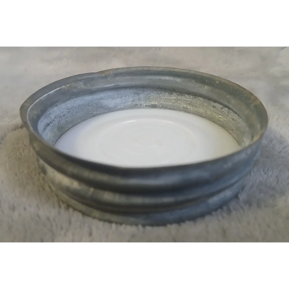 Vintage Zinc Canning Jar Lid with‎ Milk Glass Liner Standard Mouth Replacement